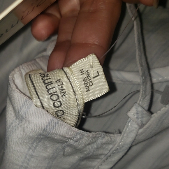 White Striped Puff  Sleeve Corset Back Dress - Picture 6 of 8